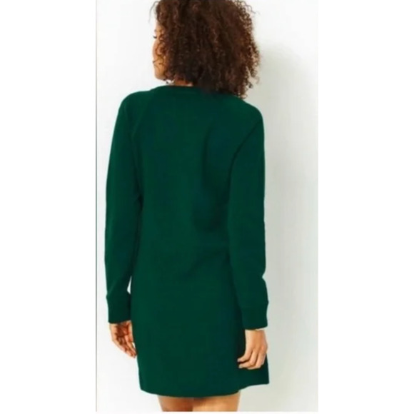 Lilly Pulitzer Beachcomber Sweatshirt Dress M NWOT Emerald Green Terry Coastal - Picture 2 of 7